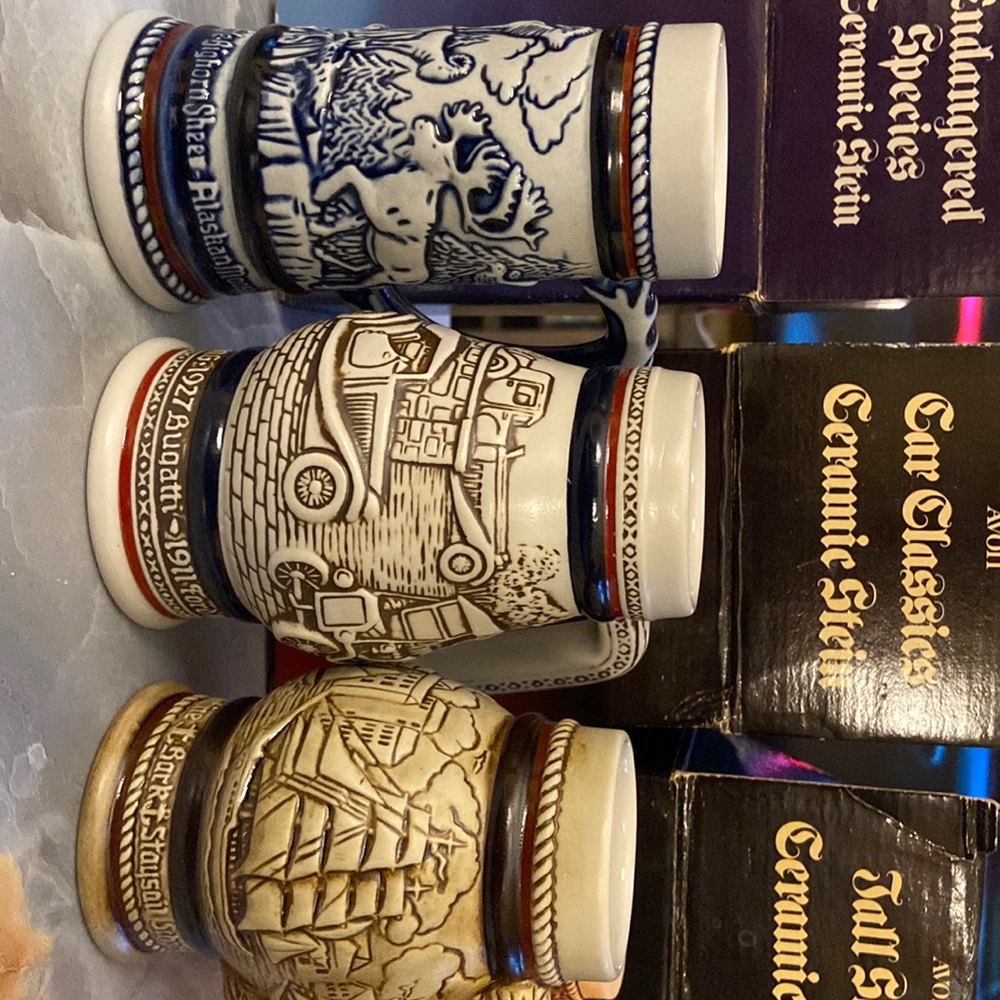1982 Avon collection mini ceramic steins
